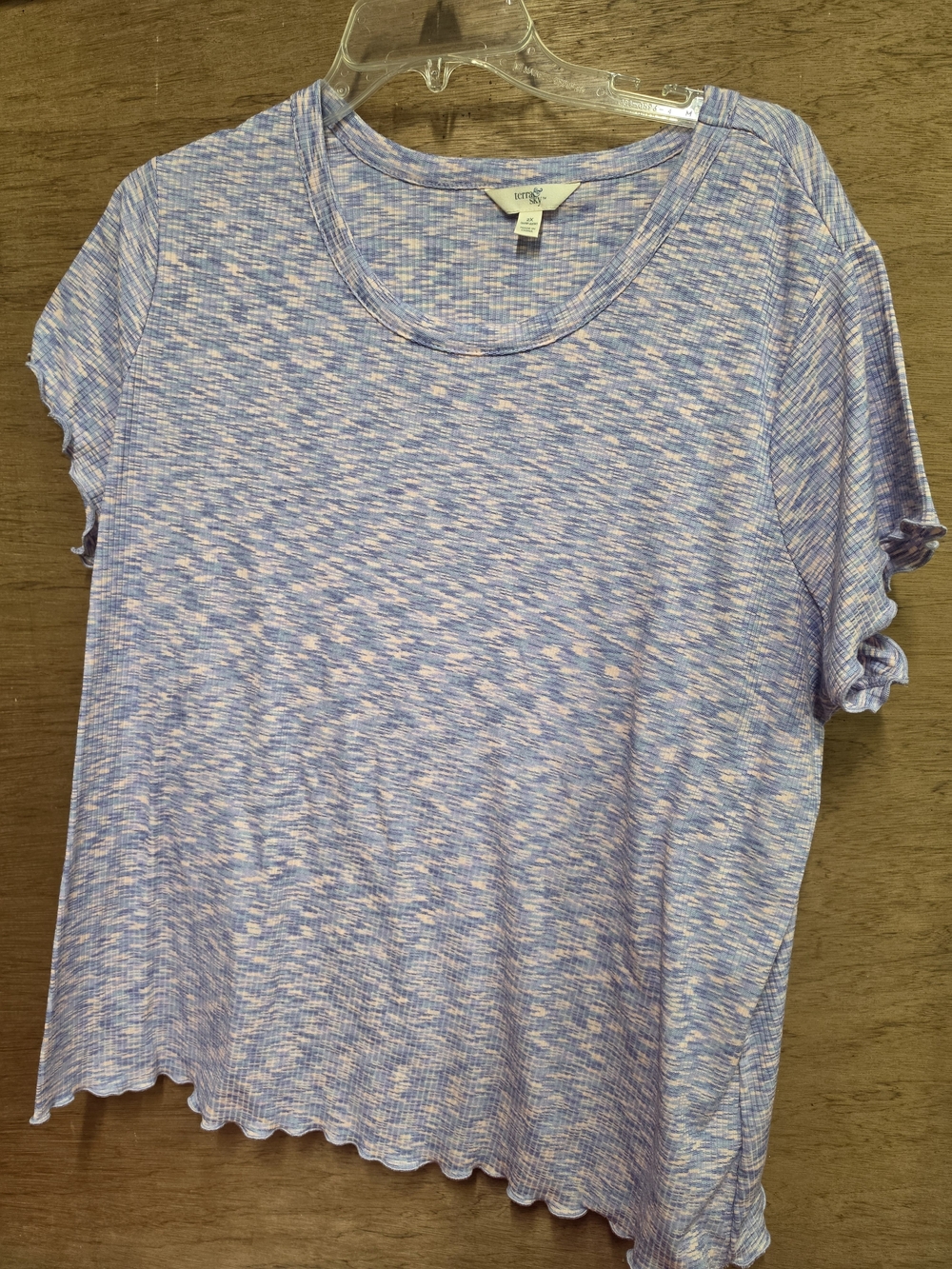 Terra & Sky Blue And Pink Space-Dye Short Sleeve Tee 2X